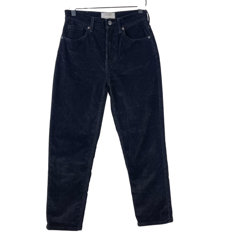 Everlane Womens Size 26 Baby Cord Cheeky Crop Pants Black 25” Corduroy